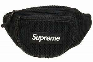 シュプリーム SUPREME 21SS STRING WAIST BAG BLACK ストリング ウエスト バッグ ロゴ ボディバッグ ニット メッシュ ブラック 黒 ▲250106