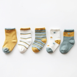 ☆ リーフ ☆ Mサイズ（1～3才推薦） ☆ キッズ ソックス 5枚セット sesocks01 ベビー 靴下 セット ソックス キッズ くつ下 ベビーソックス