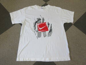 90s00s NIKE USA製 Tシャツ L~XL Just do it ナイキ ヴィンテージ オールド バックプリント 白　スウッシュ