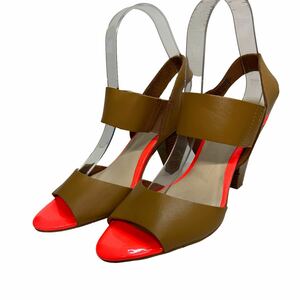 C705 NINE WEST ナインウエスト レディース ストラップサンダル 6.5M 約 23.5cm ブラウン オレンジピンク