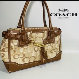 【人気】coach コーチ　トートバッグ　ハンドバッグ　シグネチャー　定番