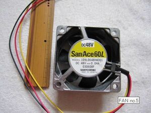 新古品 FAN SanAce60L 109L0648H4D01 48V0.04A　FAN no.5