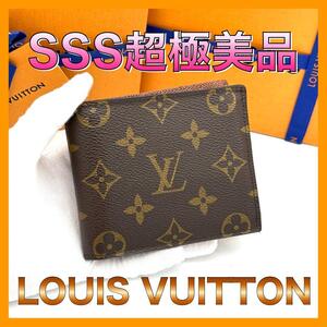 ☆新型☆極美品☆Louis Vuitton ルイヴィトン 二つ折り財布 ポルトフォイユマルコNM モノグラム メンズ レディース M62288 ブラウン 茶色