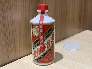 【古酒】貴州茅台酒/マオタイ サンフラワーラベル 約600g 年代物 1970？80年代？中国酒 葵花 向日葵 陶器ボトル 希少酒 現状品彡