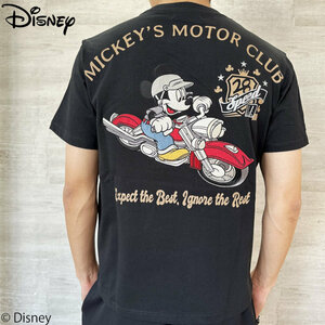 ミッキーマウス MCKEY MOUSExFLAGSTAFFコラボ半袖Tシャツ 442501 MICKEYヴィンテージバイク ブラック XL アメカジ キャラクター ディズニー