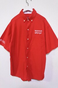 FORD Motorcraft Racing S/S Work Shirt size S USA製 フォード モータークラフト 半袖 ワークシャツ レッド