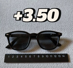 度数+3.50　240518　サンシニアグラス　黒　老眼鏡　ブルーライトカット