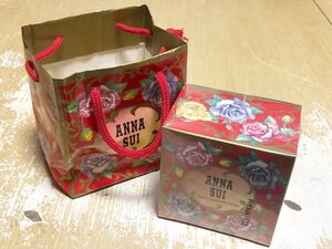 ≧ ANNA SUI アナスイ クリスマスコレクション02 リップスティック 400 カラーパウダー 300 ショップ袋 薔薇柄 コスメ 化粧品 限定