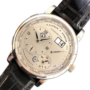 ランゲ＆ゾーネ A.LANGE&SOHNE ランゲ1・タイムゾーン 116.025 シルバー プラチナ/革ベルト 腕時計 メンズ 中古