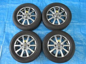 13インチ●社外アルミホイールMANARAY SPORT●13ｘ4.00B/PCD100（4H)off42ハブ67●22年製ブリヂストン155/65R13●アルト等軽サイズ個人宅ok