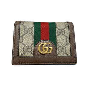 グッチ GUCCI GGスプリーム オフィディア 二つ折り財布 523155 ブラウン ゴールド金具 二つ折り財布 ユニセックス 中古