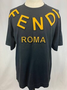 ◆美品◆FENDI フェンディ ロゴワッペンTシャツ オーバーサイズ S ブラック トップス モンスター 半袖 ズッカ 正規品 66