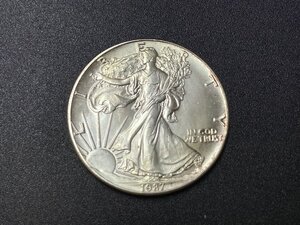 SM0701-12　コンビニ決済のみ　アメリカ　ウォーキング リバティコイン　1987年　1ドル　銀貨　ONE DOLLAR