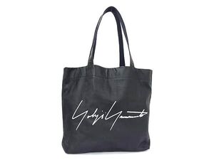 1円 ■美品■ Yohji Yamamoto ヨウジヤマモト レザー トートバッグ ショルダー 肩掛けかばん メンズ レディース ブラック系 FI4415