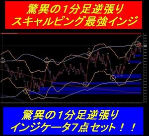 ★FX 驚異の１分足逆張りスキャルピング最強インジ天底反転アラート＆逆張り特化型最強ボリンジャー＆SuandReインジケータ7点セット15800円