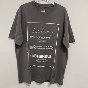 Yohji Yamamoto x Neighborhood ネイバーフッド x ヨウジヤマモトTシャツ グレー／ホワイト コットン 希少 Mサイズ