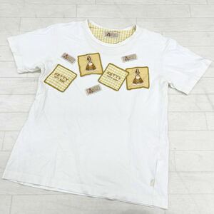 1465◎ KETTY ケティ トップス カットソー Tシャツ 半袖 クルーネック パッチワーク カジュアル ホワイト レディースM