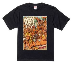 ◆送料無料◆新品　RAW 正規品　ガールサマーTシャツ　ロッキンジェリービーン　手巻きタバコ　XLサイズ