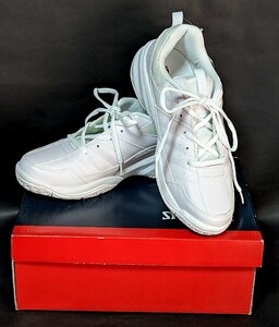 ★新品★ SPALDING スポルディング スクールシューズ CS-207 24.5cm 3E 白スニーカー 通学靴 ジュニア メンズ レディース ホワイト 運動靴
