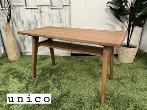 §展示品【UNICO / ウニコ ADDAY cafe table アディ カフェテーブル 机 オーク材 幅100cm ミサワ センター/リビング】N06319