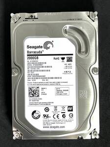 【送料無料】 ★ 2TB ★　ST2000DM001　/　Seagate　【 使用時間：20 ｈ 】稼働極少 3.5インチ内蔵HDD SATA　ST2000DM001-1CH164　FW:CC27