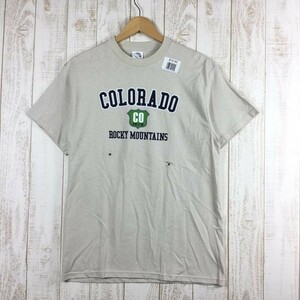 MENs M ロッキーマウンテン コロラド 希少なアウトドアTシャツ 希少モデル ベージュ系