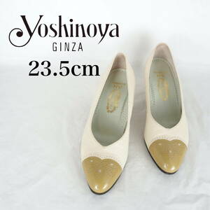 MK6833*Yoshinoya*銀座ヨシノヤ*レディースパンプス*23.5cm*アイボリー*