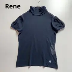 【美品】Rene ルネ　シアーニット　タートルネック　パフスリーブ　ブラック