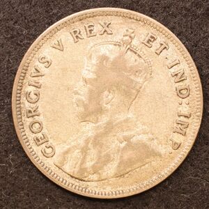 [令和コイン]KM#21/イギリス領東アフリカ 1シリングビロン貨（1922）7.78g、27.8mm[E4943]