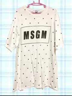 MSGM Tシャツ　ドット柄　トップス　半袖　Mサイズ　白　ホワイト