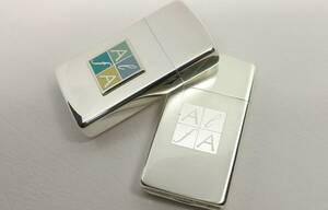 Zippo 1999年製「AlfA／アルファ」タバコ懸賞品 スリムサイズ２種セット 未使用 紙ケース入