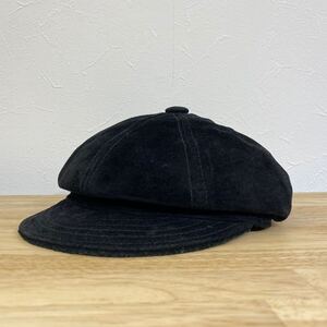 NEW YORK HAT Suede Casquette ニューヨーク ハット スエード キャスケット MADE IN USA アメリカ製 SIZE L ブラック 系 612