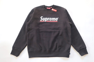 (M)Supreme Underline CrewneckシュプリームアンダーラインクルーネックスウェットBlack黒