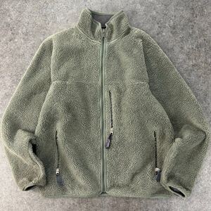 USA製 90s Vintage PATAGONIA ヴィンテージ パタゴニア レトロX ボアフリースジャケット ハイネック ジップアップ 黄緑 メンズ L 23022