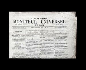 フランス 1870年 新聞 LE MONITEUR UNIVERSEL・珍しい新聞