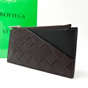 RFID/希少極美品● BOTTEGA VENETA ボッテガ ヴェネタ マキシイントレチャート フラグメントケース コイン 小銭 カード パス 定期入れ 財布