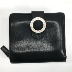 BVLGARI ブルガリ 二つ折り財布 ウォレット 黒 ブラック メンズ 24k菊MZ