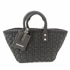 BALENCIAGA バレンシアガ ビストロ XS バケット ハンドバッグ ショルダー 2WAY カゴ ブラック 黒 ストラップあり 671342