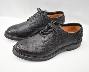 【uniform experiment】上質スタッズレザーシューズ黒8革靴
