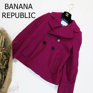 BANANA REPUBLIC バナナ リパブリック Pコート ピーコート ショッキングピンク サイズXS ミドル竹 4241