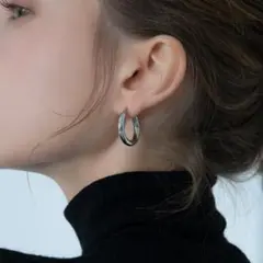 大人気♡　シルバー　S925　ピアス　フープ　リング　アクセサリー　高級感