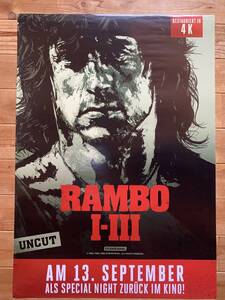 ★ランボー（シリーズ第１～３作目）４K版連続上映★ドイツ初版オリジナル★シルベスター・スタローン★RAMBO★両面印刷★