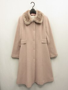 レッセパッセ★定価￥86900(税込) ★レッキスラビットファー衿 アンゴラウール ベルテッド コート サイズ38★ LAISSE PASSE