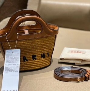 MARNI マルニ バッグ ハンドバッグ レディース カジュアル ミニ ショッピング ブラウン