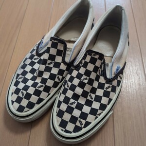 【格安1円スタート】80s VANS スリッポン バンズ チェッカー US10 スニーカー アメリカ製 old skate ビンテージ 90s レア柄