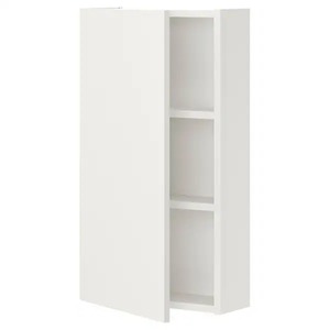 新品 IKEA ウォールキャビネット 棚板2枚/扉付き, ENHET エーンヘート ホワイト, 40x17x75 cm 送料￥750！