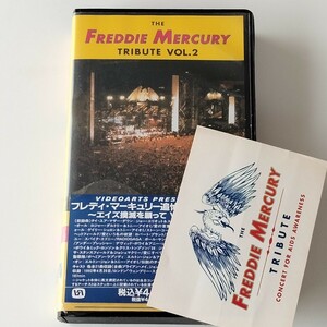 【ステッカー付/ジャンク/VHS/ビデオ】フレディ・マーキュリー 追悼コンサート(VAVJ-339)FREDDIE MERCURY/TRIBUTE VOL.2/D.BOWIE/METALLICA