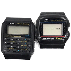 送料360円 カシオ CA-50 / W-46 クォーツ デジタル 腕時計 フェイスのみ 未稼働品 計2点 A11967 同梱NG