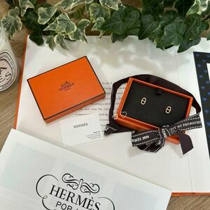 送料無料　HERMES　エルメス　シェーヌダンクルピアスTPM　k18ピンクゴールド