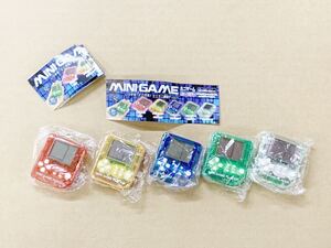 新品未開封 カプセルトイ ガチャガチャ MINI GAME ミニゲーム 2トンカラー 全5種セット ミニブック付 ツートーンキーリング 携帯スケルトン